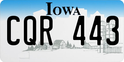 IA license plate CQR443