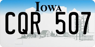 IA license plate CQR507