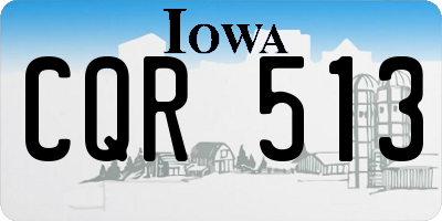 IA license plate CQR513