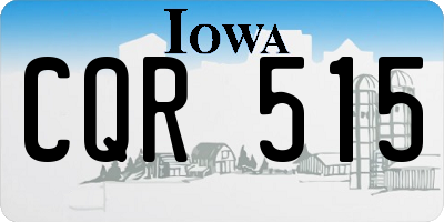 IA license plate CQR515