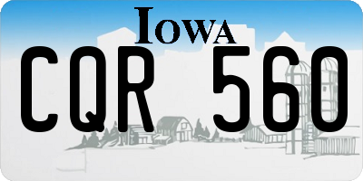 IA license plate CQR560