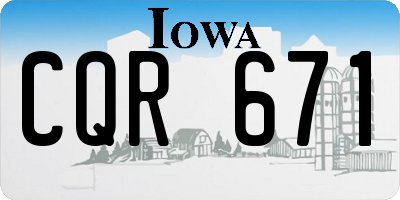 IA license plate CQR671