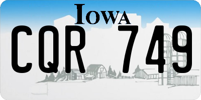 IA license plate CQR749