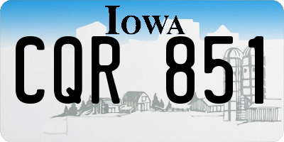 IA license plate CQR851