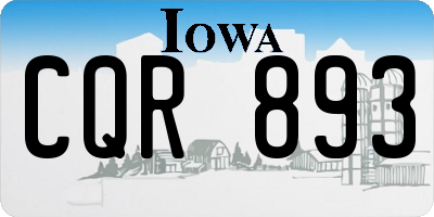 IA license plate CQR893
