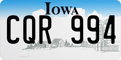 IA license plate CQR994