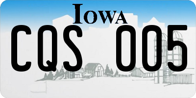 IA license plate CQS005