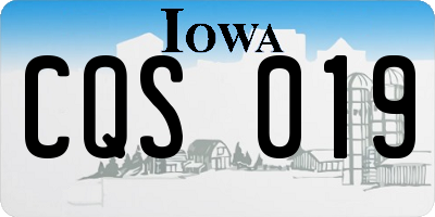 IA license plate CQS019