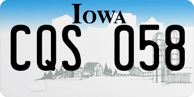 IA license plate CQS058