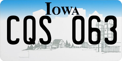 IA license plate CQS063