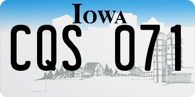 IA license plate CQS071