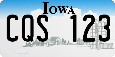 IA license plate CQS123