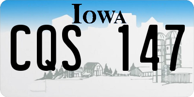 IA license plate CQS147
