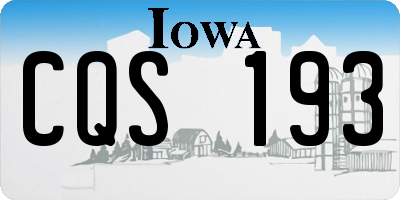 IA license plate CQS193