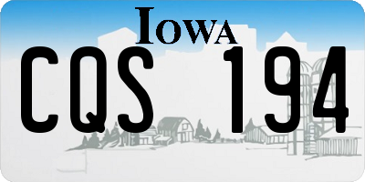 IA license plate CQS194