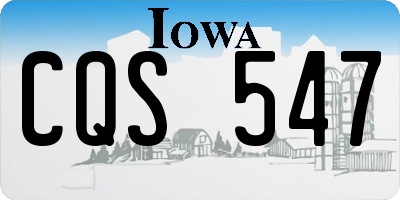 IA license plate CQS547