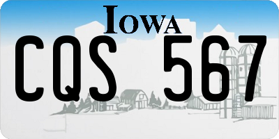 IA license plate CQS567