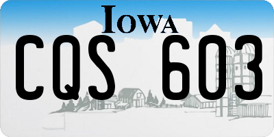 IA license plate CQS603