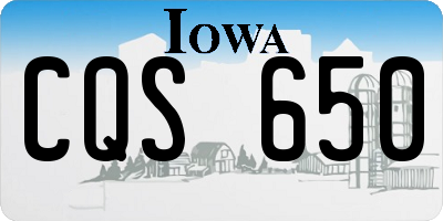IA license plate CQS650