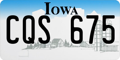 IA license plate CQS675
