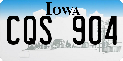 IA license plate CQS904