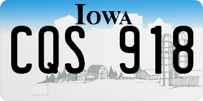 IA license plate CQS918