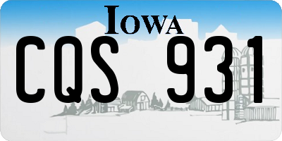 IA license plate CQS931