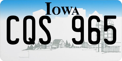 IA license plate CQS965