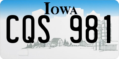 IA license plate CQS981