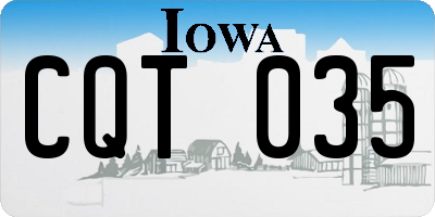 IA license plate CQT035