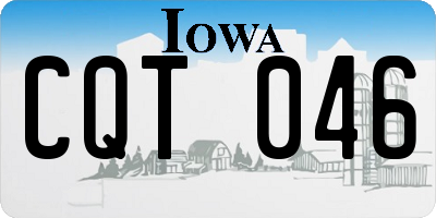 IA license plate CQT046