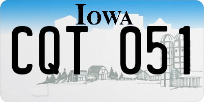 IA license plate CQT051