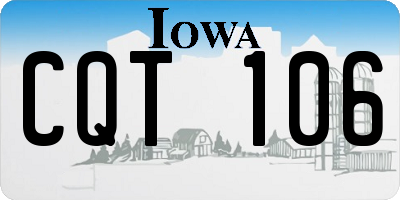 IA license plate CQT106