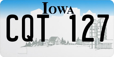 IA license plate CQT127