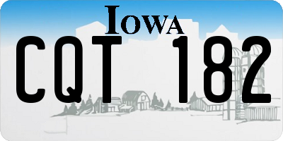 IA license plate CQT182