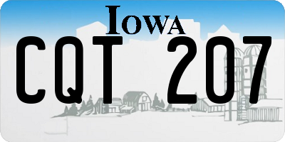 IA license plate CQT207