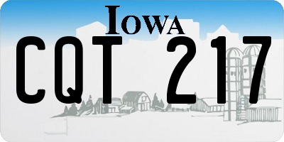 IA license plate CQT217