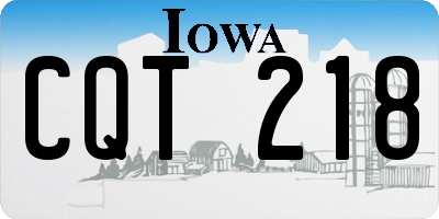 IA license plate CQT218