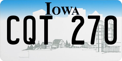 IA license plate CQT270
