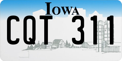 IA license plate CQT311