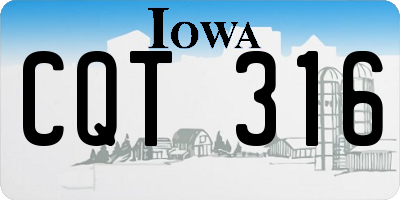 IA license plate CQT316