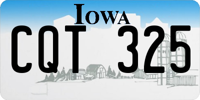 IA license plate CQT325