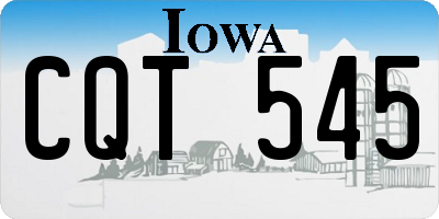 IA license plate CQT545