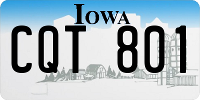 IA license plate CQT801