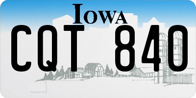 IA license plate CQT840