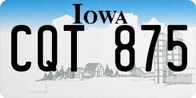 IA license plate CQT875