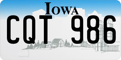 IA license plate CQT986