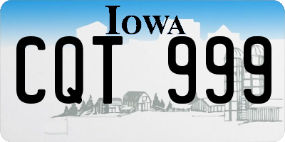 IA license plate CQT999