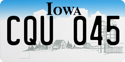 IA license plate CQU045