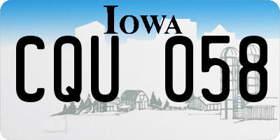IA license plate CQU058